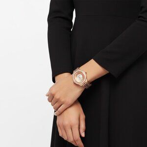 FX07250B NWT Authentic Burgi Silver and Gold Dial Rose Gold-tone Women's Watch